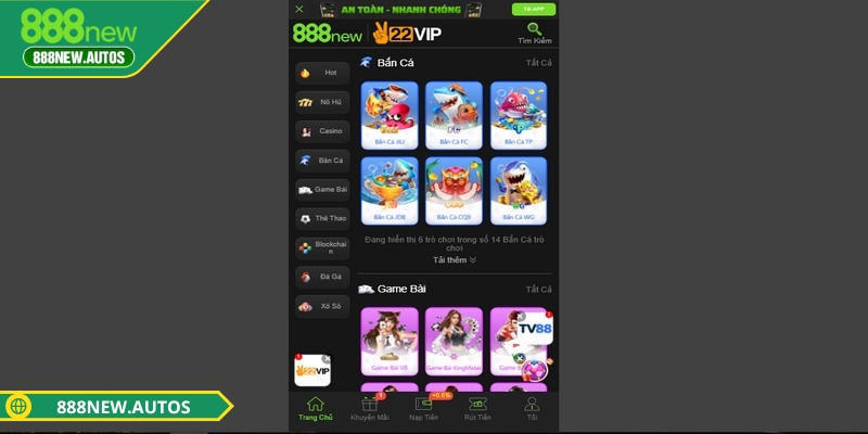 Bắn cá 888NEW mang đến trải nghiệm giải trí đỉnh cao