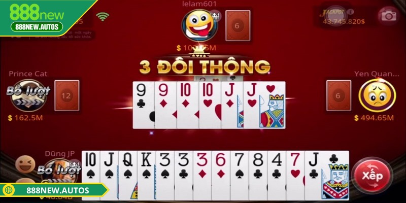 Trò chơi 888NEW đầu tư giao diện đánh bài bắt mắt