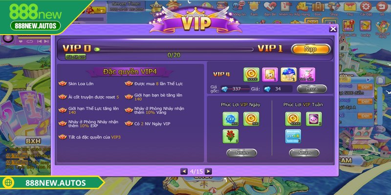 Ưu đãi 888NEW cho thành viên VIP đa dạng